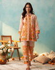 Peach Geometric Frame Printed Cord Set