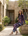 Purple Paisley Grace Printed Cord Set