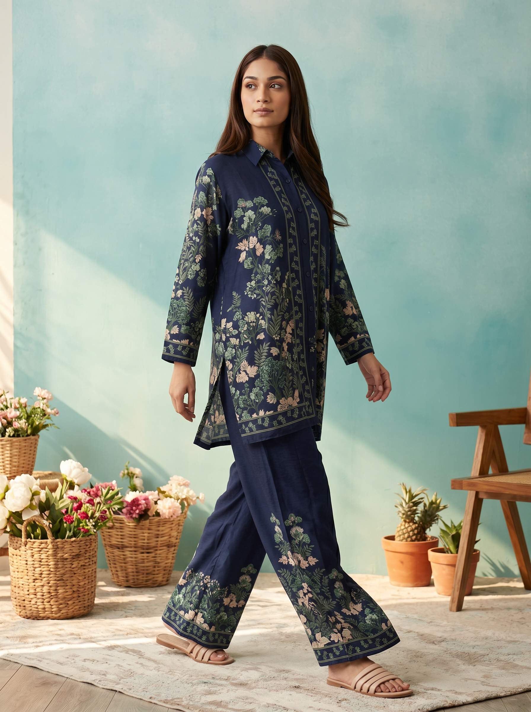 Ocean Vine Botanic Printed Cord Set