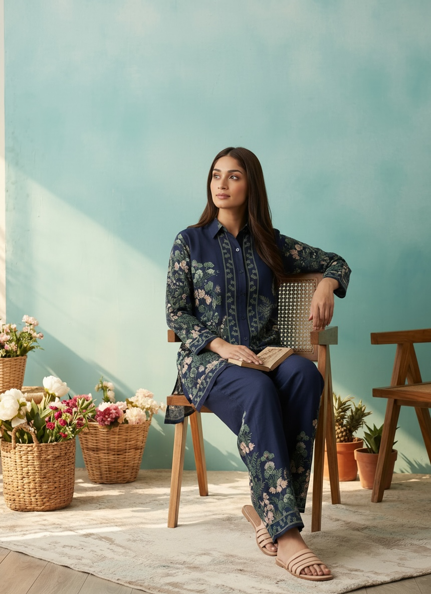 Ocean Vine Botanic Printed Cord Set