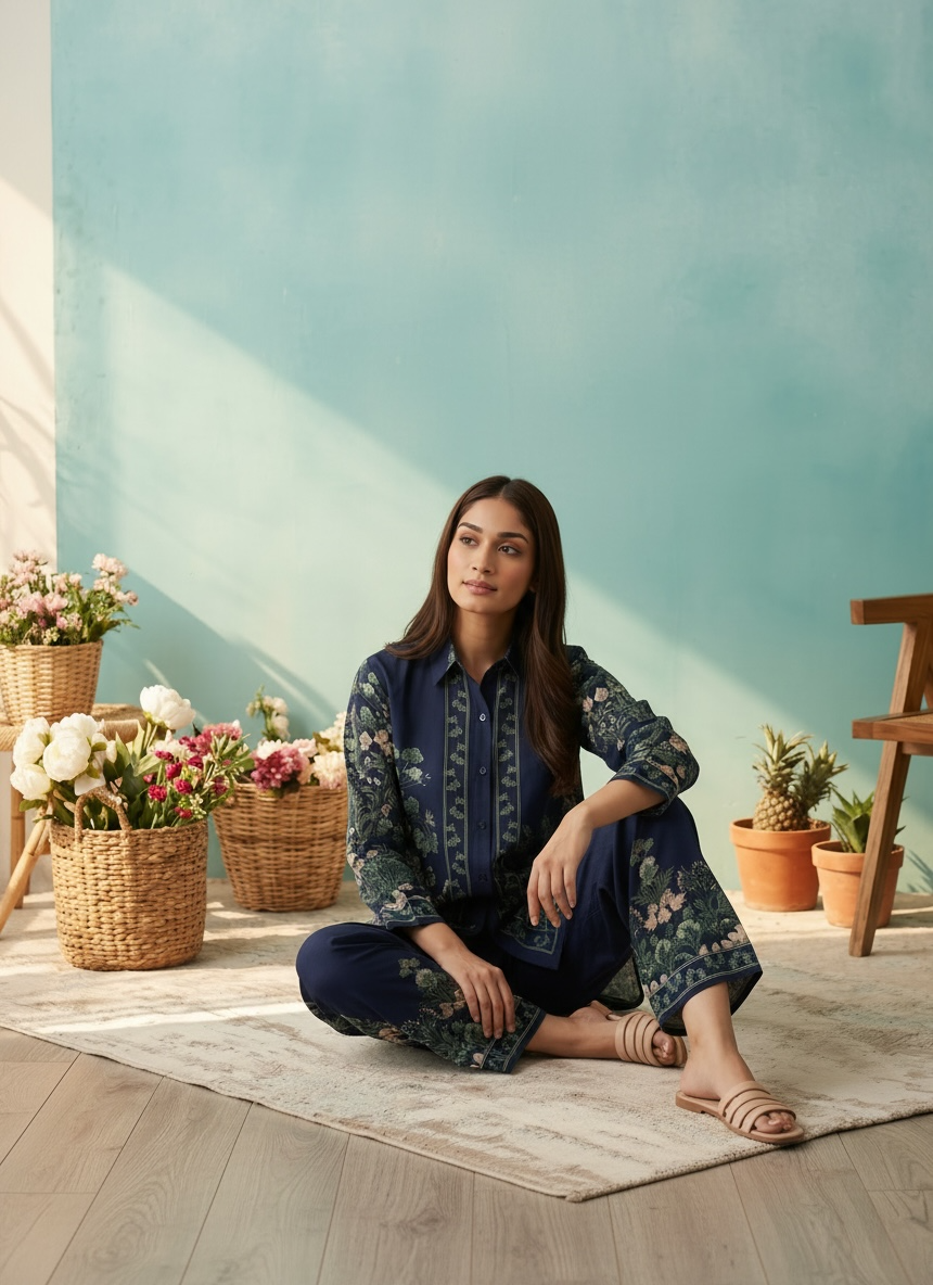 Ocean Vine Botanic Printed Cord Set