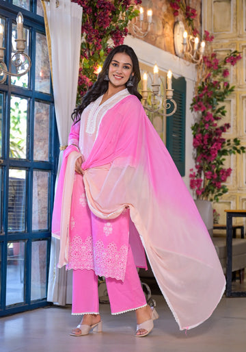 Baby pink ombre suit set