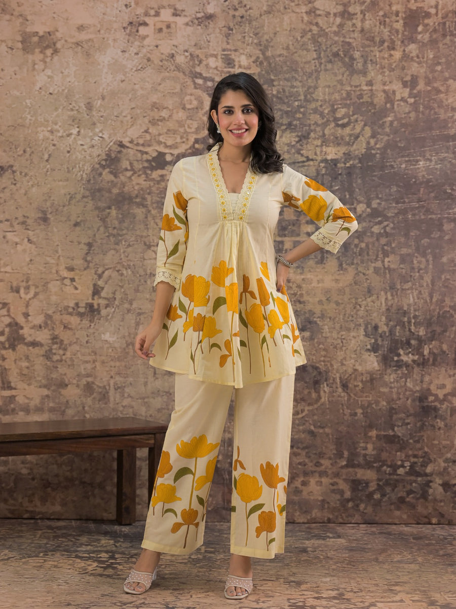 Mushnoor mustard coord set