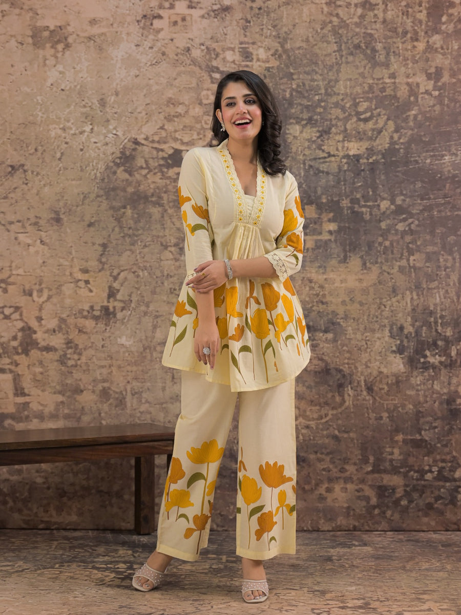 Mushnoor mustard coord set