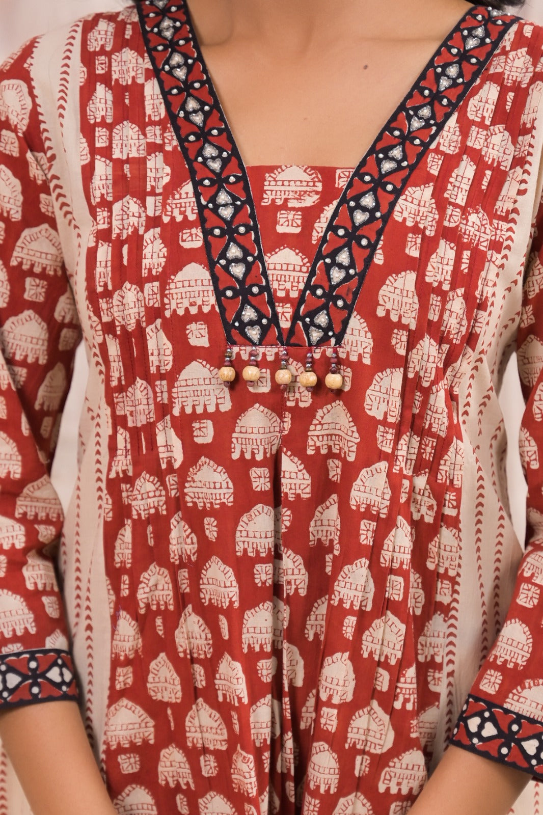 Brick red booti coord set