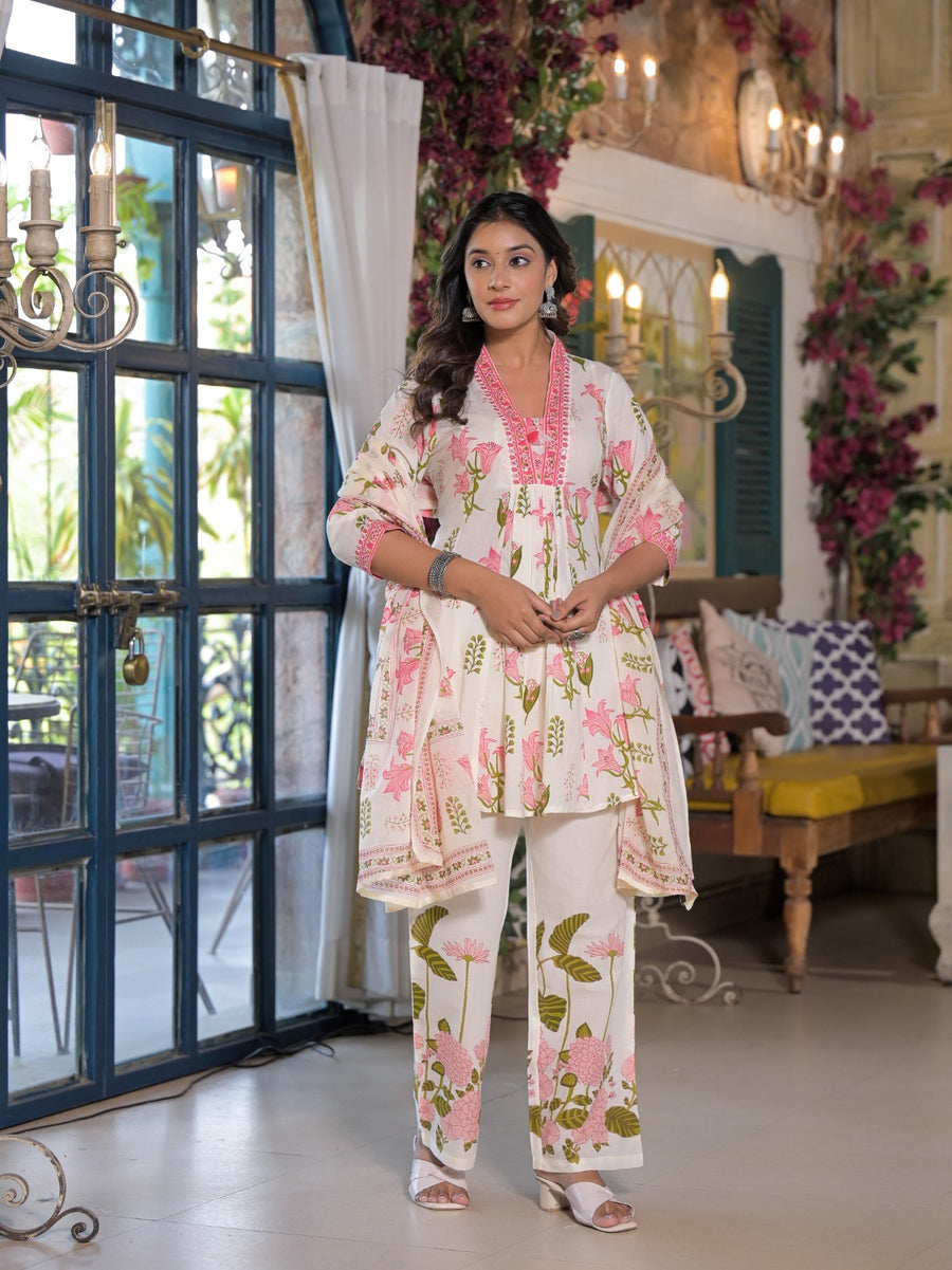 Classy pink floral coord set
