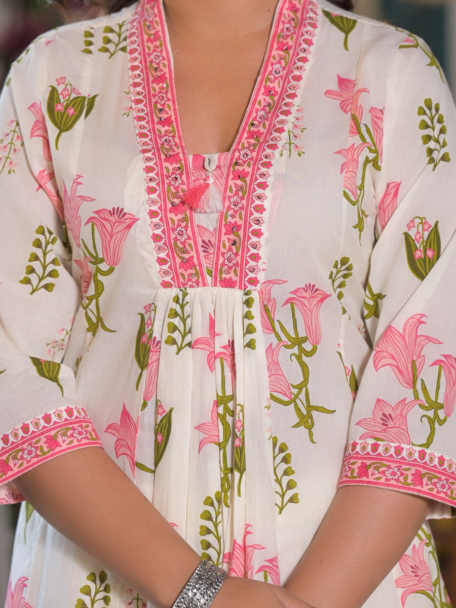 Classy pink floral coord set