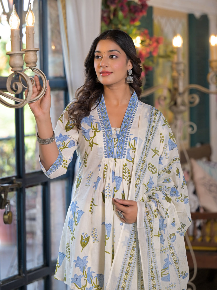Powder blue floral coord set