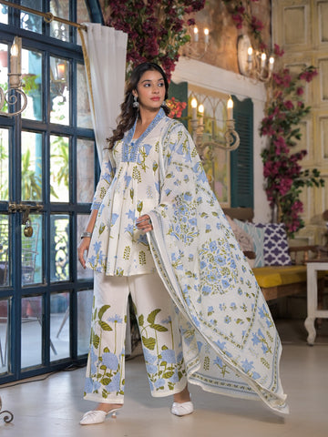 Powder blue floral coord set