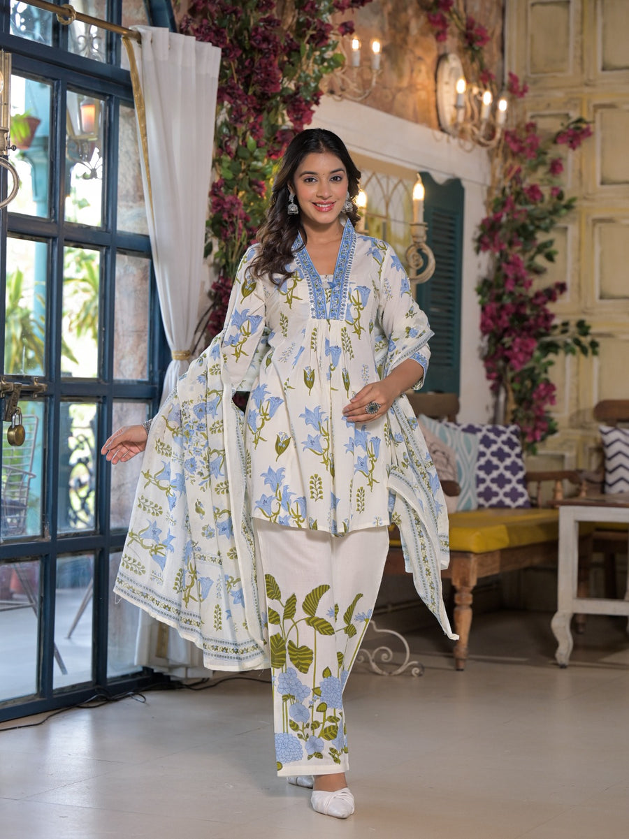 Powder blue floral coord set