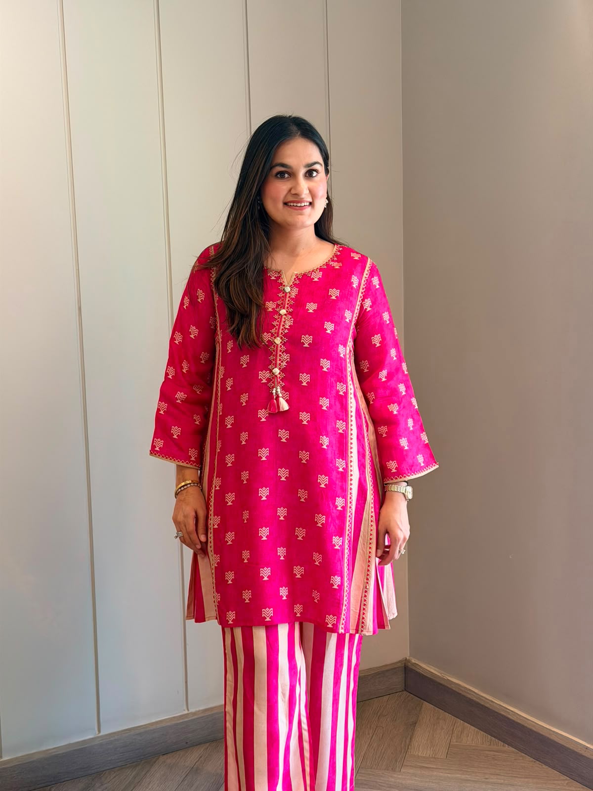Gulaabi Noor Boota Co-ord Set