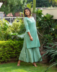 Pistachio green Embroidered kurta set