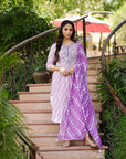 Lavender lehariya suit set