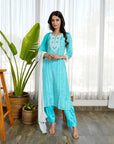 Beaming blue muslin suit set