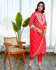 Red floral soothing suit set