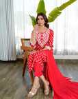 Red floral soothing suit set