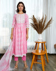 Winsome Pink high-slit suit set