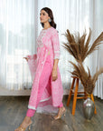 Winsome Pink high-slit suit set