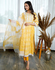 Yellow Misty high-slit suit set