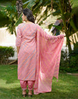 Onion pink lehariya suit set