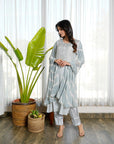 Fairly grey muslin suit set