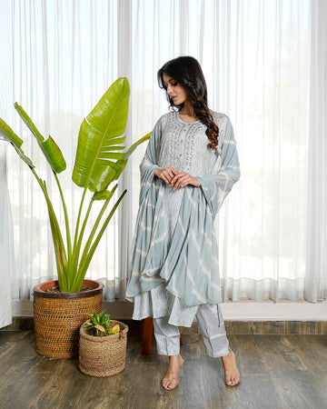 Fairly grey muslin suit set