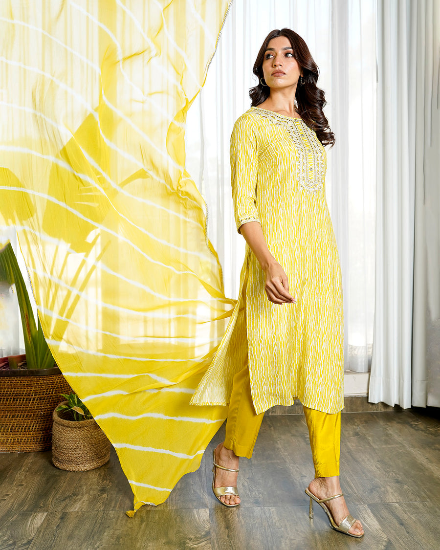 Sunshine Pale yellow  suit set