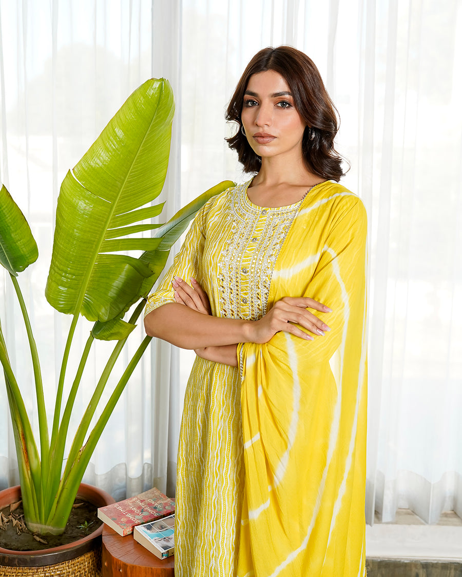 Sunshine Pale yellow  suit set